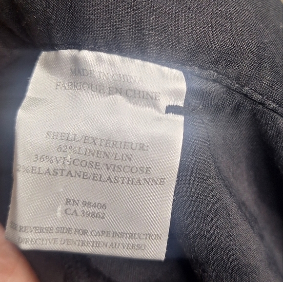 Theory Hannon black linen blend cargo pants SZ 4 NWOT - Picture 11 of 12